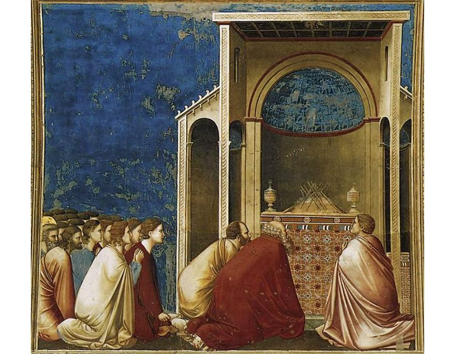 No. 10 Scenes from the Life of the Virgin- 4.The Suitors Praying 1304-06

