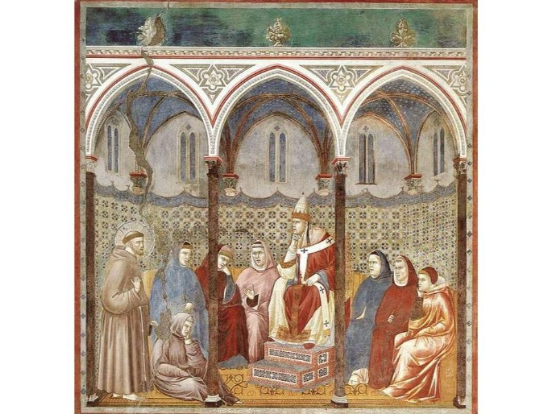 Legend of St Francis- 17. St Francis Preaching before Honorius III 1297-1300
