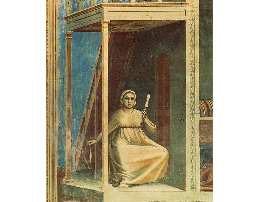 No. 3 Scenes from the Life of Joachim- 3. Annunciation to St Anne (detail) 1304
