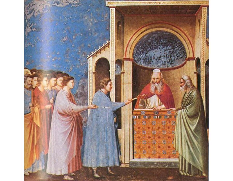No. 27 Scenes from the Life of Christ- 11. Expulsion of the Money-changers from the Temple (detail 2) 1304
