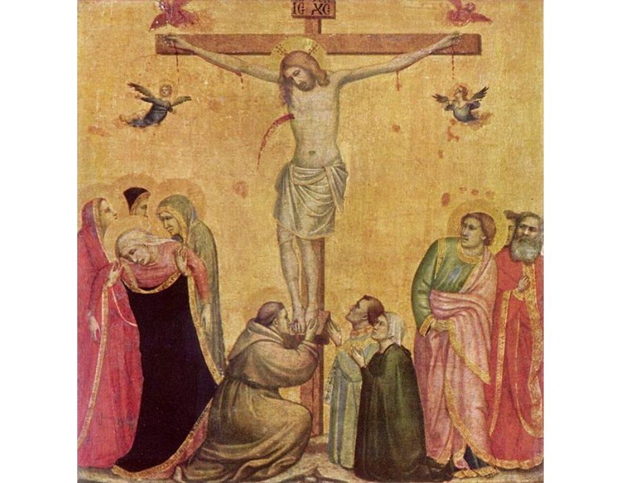 Christ on the Cross between Mary and John
