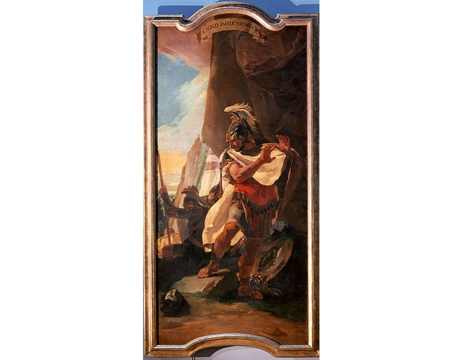 Hannibal sees the head of the Hasdrubal, from paintings of Roman history cycle for the Palazzo in Ve