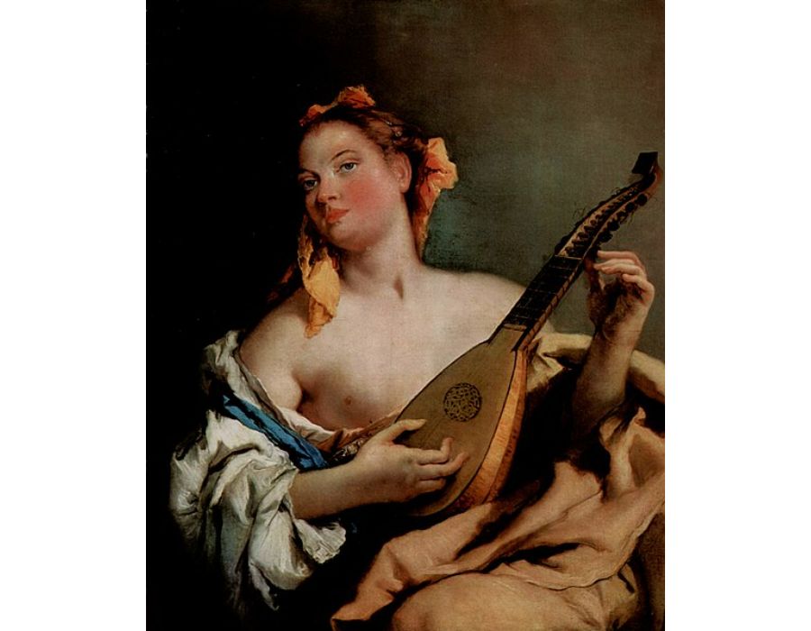 Young singer with a mandolin 