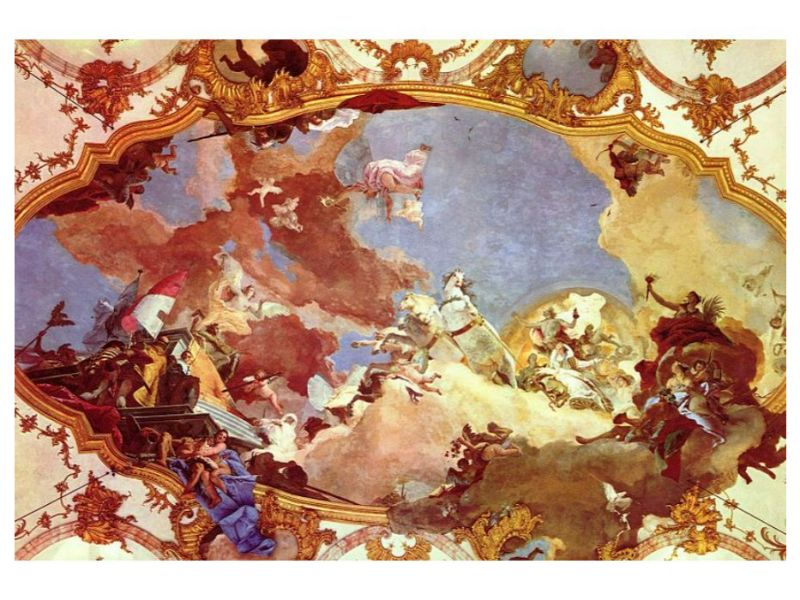 Frescoes in the imperial hall of the Würzburger residence castle, cover fresco, scene, Apollo suppli