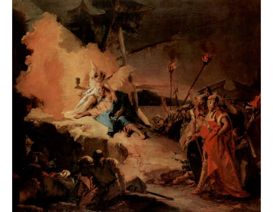 Christ on the Mount of Olives and the angel with the calyx (the suffering)