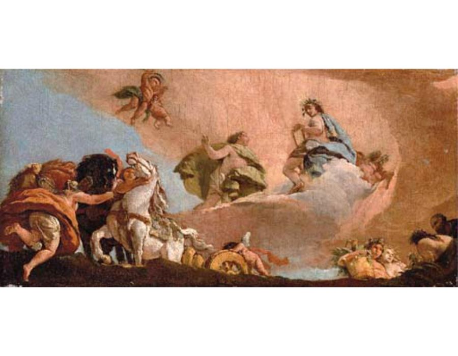 Phaeton asking to drive the chariot of Apollo
