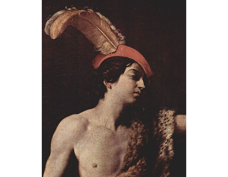 David with the head of Goliath, Detail
