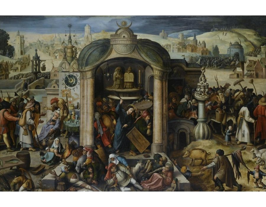 Christ Expels The Money-Lenders From The Temple Painting by Hieronymus Bosch