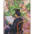 Desire Dihau Reading a Newspaper in the Garden 1890 