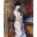 Woman in a Chemise Standing by a Bed 