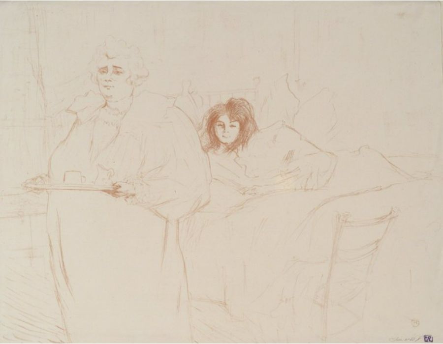Femme Au Plateau, Petit Dejeuner, Madame Baron Et Mademoiselle Popo 