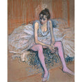 Seated Dancer In Pink Tights 