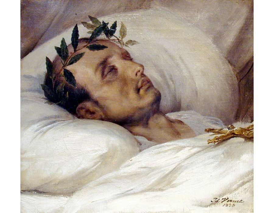Napoleon I 1769-1821 on his Deathbed, 1825 Painting  by Horace Vernet