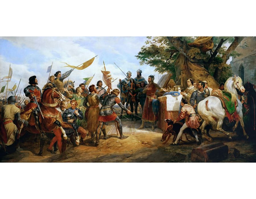 The Battle of Bouvines, 27th July 1214, 1827 Painting  by Horace Vernet