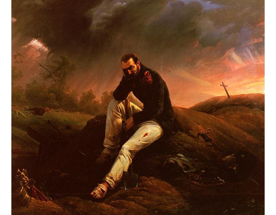 Le Dernier Grenadier De Waterloo (The Last Grenadier of Waterloo) Painting by Horace Vernet
