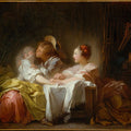 The Stolen Kiss (2) (detail) Painting by Jean-Honore