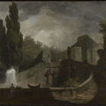 Staircase in the gardens of the Villa dEste Tivoli Painting by Jean-Honore