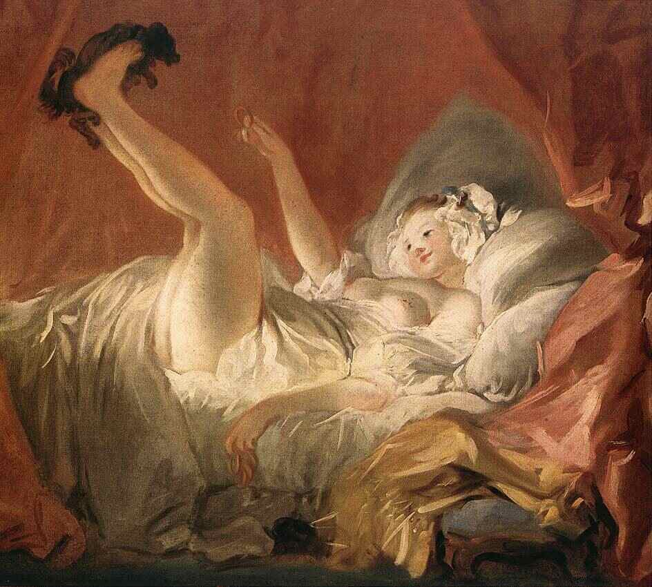 Young Woman with a Dog Painting by Jean-Honore