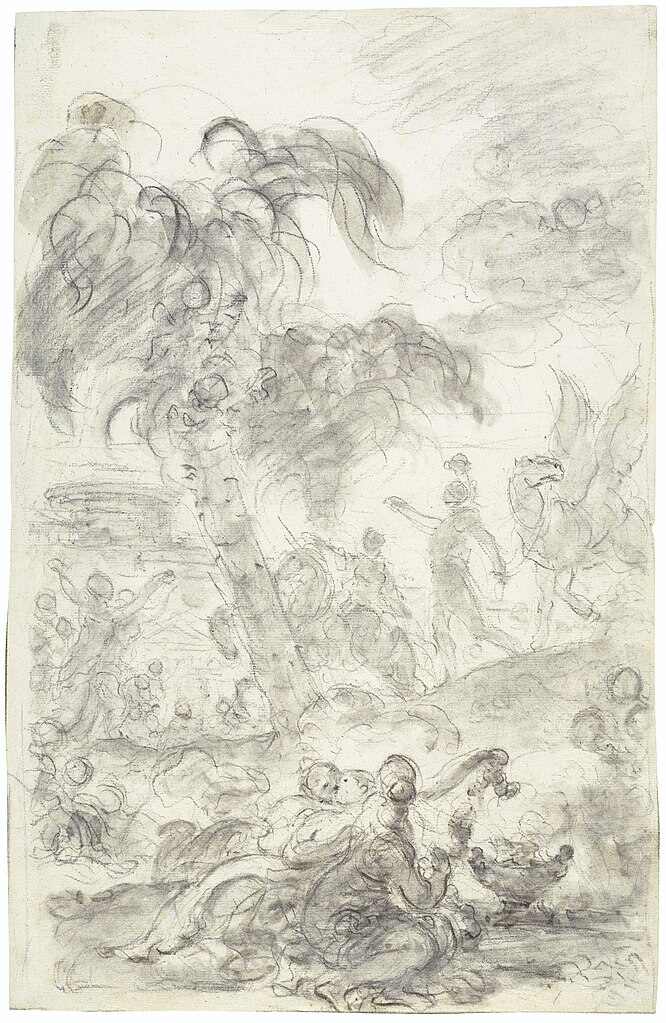 Ruggiero arrives at the threshold of Alcinas palace Painting by Jean-Honore