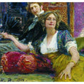 Portrait of poet, prose writer, translator and dramatist Sergei Mitrofanovich Gorodetsky with his wife 