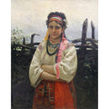 Ukranian Girl By A Fence 1876 