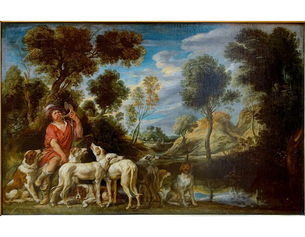 Hunter with his dogs 