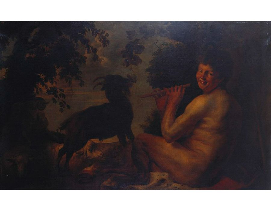 Satyr playing flute 