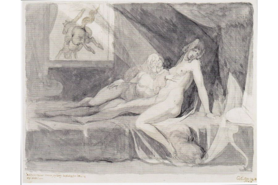 The Nightmare Leaving Two Sleeping Women Painting by Johann Henry Fuseli