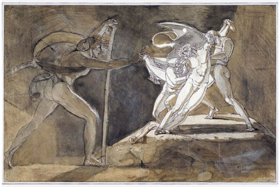 Edgar Feigning Madness Approaches King Lear Painting by Johann Henry Fuseli