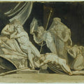 Meleager implored by the Aetolians to defend the City of Calydon (Iliad IX, 574-586) Painting by Johann Henry Fuseli