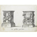 Two Roman Altars With The Epitaphs D.I.S Manibus Painting by Jacques Louis David