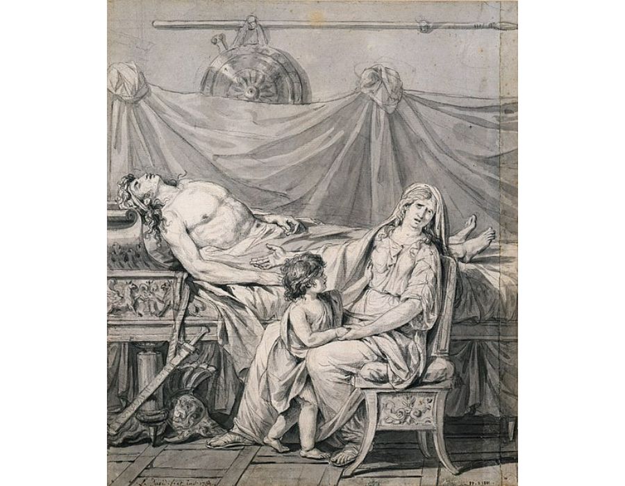 The Grief of Andromache Painting by Jacques Louis David