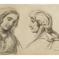 Jeune Fille Et Vieille Femme Vues En Buste Painting by Jacques Louis David