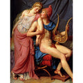 The Courtship of Paris and Helen [detail: 1] Painting by Jacques Louis David