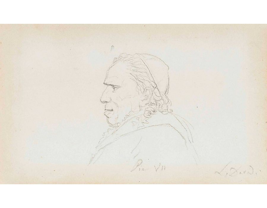 Esquisse De Pie VII Painting by Jacques Louis David