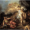 The Combat of Mars and Minerva 1771 Painting by Jacques Louis David