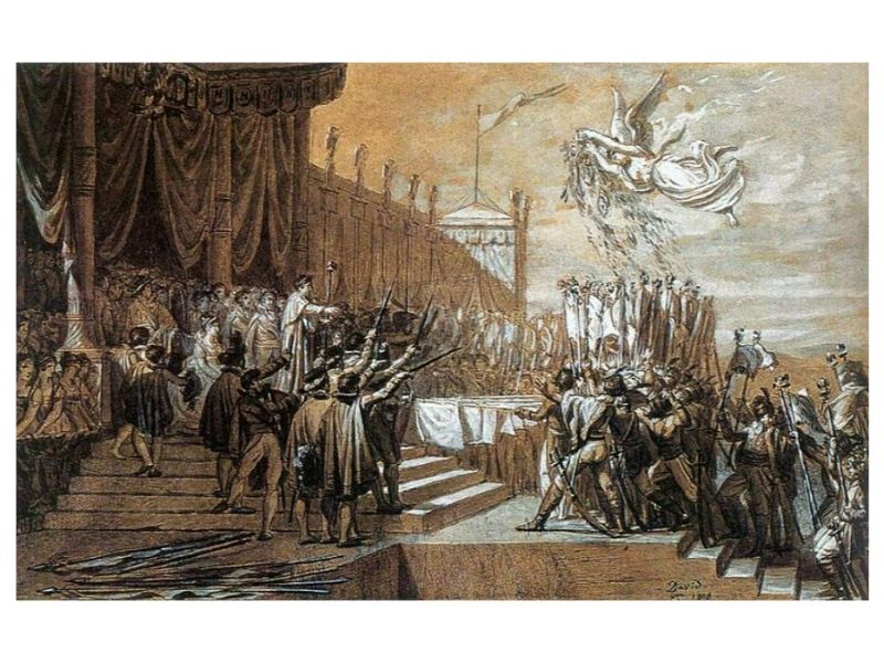 Study for the Distribution of the Eagle Standards 1808 Painting by Jacques Louis David