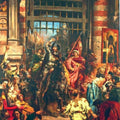 Boleslaw the Brave with Sviatopolk at the Golden Gate in Kiev Painting by Jan Matejko