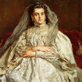 Portrait of Artist's Wife in a Wedding Dress Painting by Jan Matejko