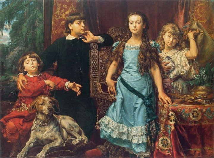 Artist's Children Painting by Jan Matejko