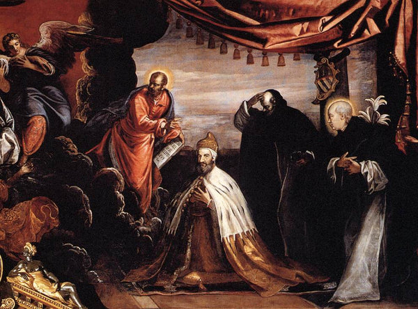 The Dead Christ Adored by Doges Pietro Lando and Marcantonio Trevisan (detail) 3 