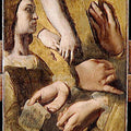 Study for the Apotheosis of Homer's profile Raphael hands of Apelles, Raphael Racine 