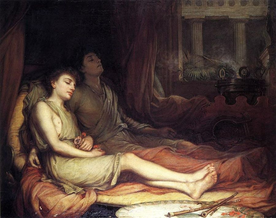 Sleep and his Half-brother Death 1874 Painting by John William Waterhouse