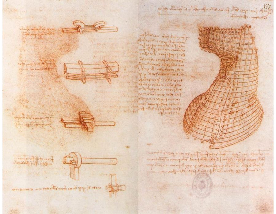 Double manuscript page on the Sforza monument c. 1493 