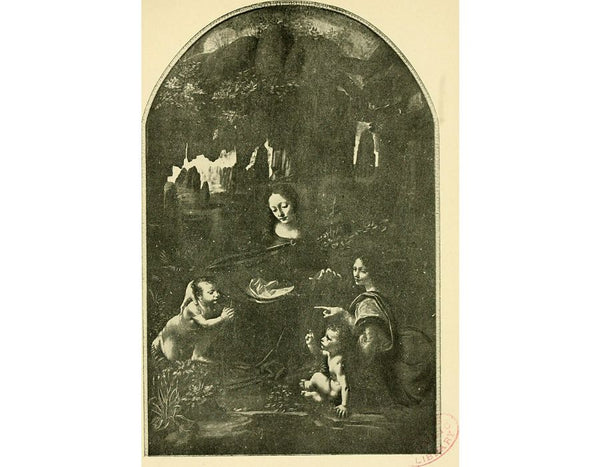 Madonna of the Rocks, Scene Mary with baby Jesus, John the Baptist as a child and an angel 