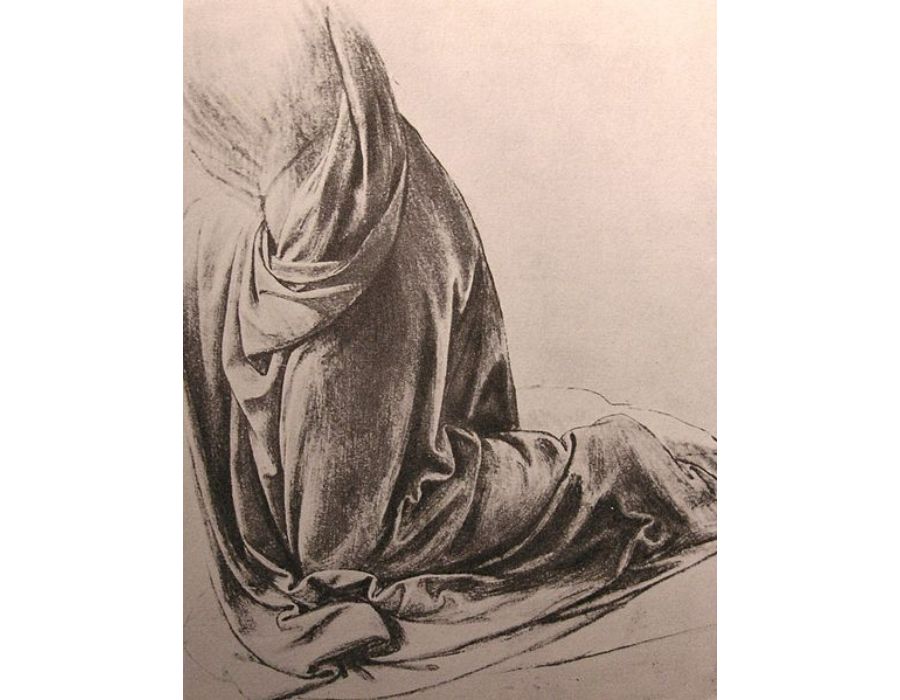Drawing of drapery
