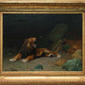Lion Snapping at a Butterfly Painting by Jean-Leon