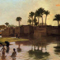 Bathers by the Edge of a River Painting by Jean-Leon