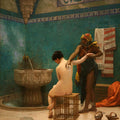 The Bath Painting by Jean-Leon