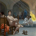 The Women's Bath Painting by Jean-Leon